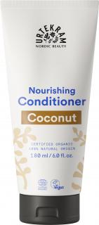 URTEKRAM Kondicionér Kokos - 180 ml. (Kokosový kondicionér s organickým panenským kokosovým olejem a kokosovým nektarem přirozeně pomáhá vyživovat a zvlhčovat normální vlasy. A navíc vaše vlasy získají nádhernou vůni přírodních kokosů.)