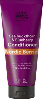 URTEKRAM Kondicionér Nordic Berries - 180 ml. (Kondicionér pro poškozené vlasy. Bohatý na vitaminy a minerály ze severských bobulí, které v kombinaci s kyselinou hyaluronovou podporují vlasovou hydrataci.)
