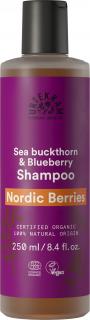 URTEKRAM Šampon Nordic Berries - 250 ml. (Pro poškozené vlasy. Šampón Nordic Berries poskytuje pokožce potřebnou výživu a regeneraci. Extrakt z vrbové kůry podporuje revitalizaci rovnováhy kůže a zvyšuje účinek jiných rostlinných složek. S mírnou ovocnou)