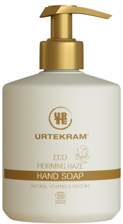 URTEKRAM Tekuté mýdlo Morning Haze - 380 ml. (Vitamín C, E a živiny z moruší, černého bezu a brusinek v kombinaci s kyselinou hyaluronovou poskytují rukám skvělou výživu a vlhkost.  Přírodní slunečnicové bílkoviny podporují regeneraci a revitalizaci)