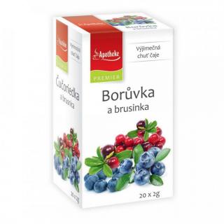 Apotheke PREMIER Borůvka a brusinka čaj 20x2g