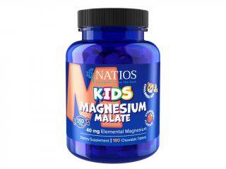 NATIOS Kids Magnesium Malate, 250 mg, 180 jahodových cucacích tabletek