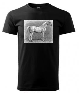 Arab - kůň pro vytrvalost - tričko s potiskem Pánské/Dámské: Pánské černé, Velikost: L