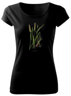 Bojínek luční - triko s kvetoucí trávou Pánské/Dámské: Dámské černé, Velikost: L