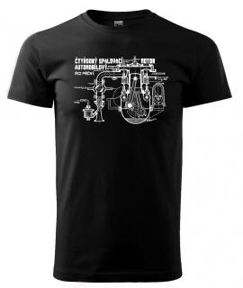 Čtyřdobý spalovací motor - tričko, které voní benzínem Pánské/Dámské: Dámské černé, Velikost: L