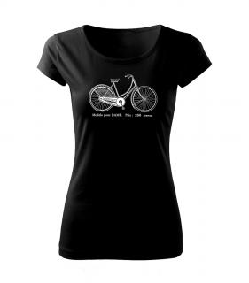 Dámské retro kolo - tričko s potiskem Pánské/Dámské: Dámské černé, Velikost: L