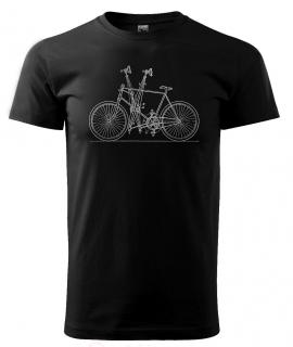 Dokonalé závodní kolo - tričko s retro potiskem Pánské/Dámské: Dámské černé, Velikost: XL
