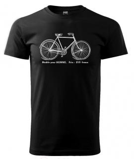 Historické kolo pro pány - tričko s retro potiskem Pánské/Dámské: Pánské černé, Velikost: XL