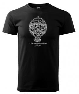 Horkovzdušný balon bratří Montgolfierů - tričko s potiskem Pánské/Dámské: Dámské černé, Velikost: L