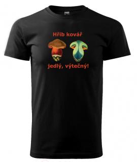 Hřib kovář jedlý, výtečný - tričko s potiskem Pánské/Dámské: Pánské černé, Velikost: XL