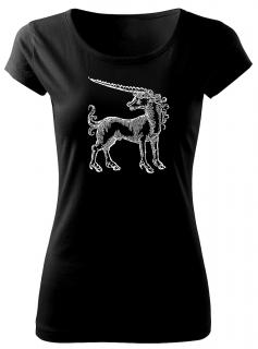 Jednorožec - tričko s obrázkem bájného jednorožce Pánské/Dámské: Dámské černé, Velikost: L