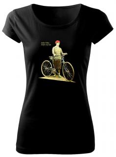 Jedu na výlet - dámské cyklistické tričko s potiskem Pánské/Dámské: Dámské černé, Velikost: L