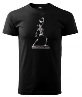 Kostlivec posiluje - motivační tričko s vtipným retro potiskem Pánské/Dámské: Pánské černé, Velikost: XXL