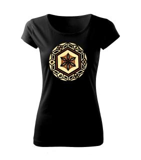 Kruhová secese - dámské tričko s potiskem Pánské/Dámské: Dámské černé, Velikost: M