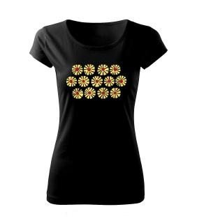 Květinová secese - tričko s potiskem Pánské/Dámské: Dámské černé, Velikost: XL