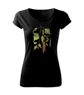 Kvetoucí bříza - tričko s potiskem Pánské/Dámské: Dámské černé, Velikost: L