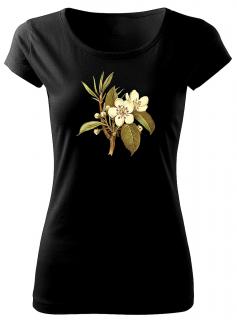 Kvetoucí hrušeň - tričko s potiskem Pánské/Dámské: Dámské černé, Velikost: L