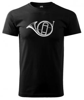 Lesní roh - tričko s potiskem Pánské/Dámské: Dámské černé, Velikost: L