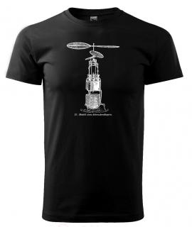Létající stroj s vrtulí - tričko s potiskem Pánské/Dámské: Dámské černé, Velikost: L