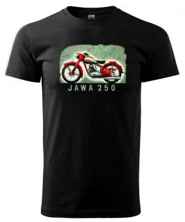 Motorka Jawa 250 - tričko s obrázkem motorky Jawa Pánské/Dámské: Dámské černé, Velikost: L