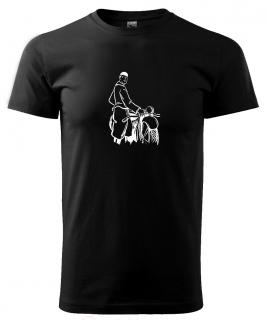 Motorkář - tričko s potiskem pro chlapa, který miluje staré motorky Pánské/Dámské: Dámské černé, Velikost: M