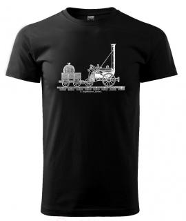Parní lokomotiva Rocket - tričko s potiskem Pánské/Dámské: Pánské černé, Velikost: L