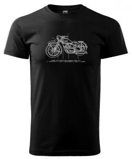 Pérák  - tričko s motorkou Jawa 350 Pánské/Dámské: Dámské černé, Velikost: S