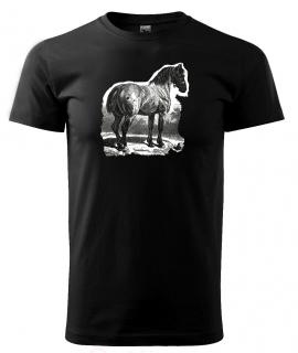 Percheron - tričko s obrázkem velkého koně Pánské/Dámské: Dámské černé, Velikost: XXL