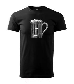Půllitr piva - tričko znalce a milovníka dobrého piva Pánské/Dámské: Pánské černé, Velikost: M