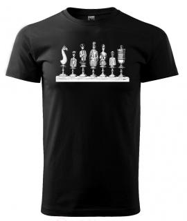 Šachy - retro tričko pro hráče šachů Pánské/Dámské: Dámské černé, Velikost: L