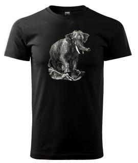 Slon indický - tričko s potiskem Pánské/Dámské: Dámské černé, Velikost: L