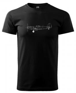 Spitfire - triko s legendární stíhačkou Pánské/Dámské: Pánské černé, Velikost: L