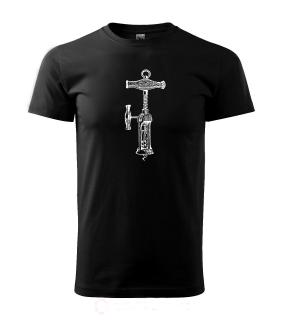 Starožitná vývrtka - tričko pro znalce vína Pánské/Dámské: Dámské černé, Velikost: XL