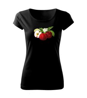 Šťavnaté jablko - tričko k nakousnutí Pánské/Dámské: Dámské černé, Velikost: M