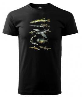 Štika a jiné ryby - vkusné rybářské tričko Pánské/Dámské: Dámské černé, Velikost: XL