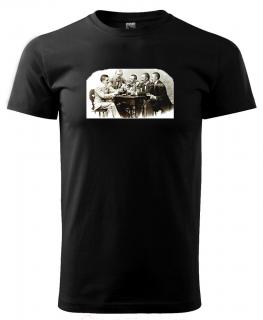 Stolní společnost - tričko s retro potiskem Pánské/Dámské: Pánské černé, Velikost: L