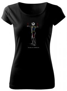 Střediska síly lidského těla - dámské sportovní triko s potiskem Pánské/Dámské: Dámské černé, Velikost: L