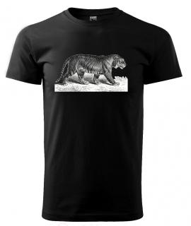 Tygr - Felis tigris - tričko s obrázkem tygra Pánské/Dámské: Pánské černé, Velikost: L