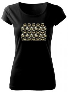 Vídeňská secese - dámské retro tričko Pánské/Dámské: Dámské černé, Velikost: XL
