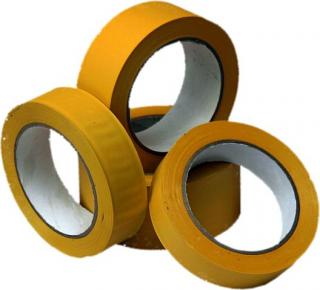Páska maskovací plast/PVC žlutá/rýhovaná 38mm/33m