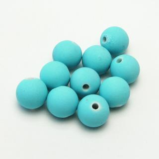 Barevné korálky, 10mm (10ks/bal) Barva: Modrá, světlá