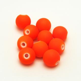 Barevné korálky, 10mm (10ks/bal) Barva: Oranžová