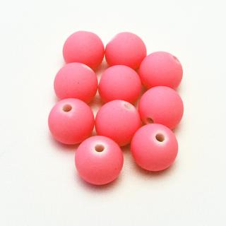 Barevné korálky, 10mm (10ks/bal) Barva: Růžová, světlá