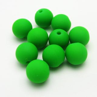 Barevné korálky, 10mm (10ks/bal) Barva: Zelená, tmavá