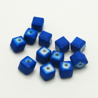 Barevné kostičky, 6x6mm (12ks/bal) Barva: Modrá, tmavá