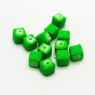 Barevné kostičky, 6x6mm (12ks/bal) Barva: Zelená