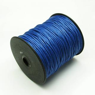Bavlněná voskovaná šňůrka 1,5mm, modrá