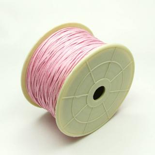 Bavlněná voskovaná šňůrka 1mm, růžová