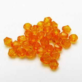 Broušené korálky, 4mm (30ks/bal) Barva: Oranžová