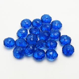 Broušené korálky, 5x8mm (20ks/bal) Barva: Modrá, tmavá